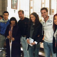 Carla Estrada con el elenco de Sortilegio